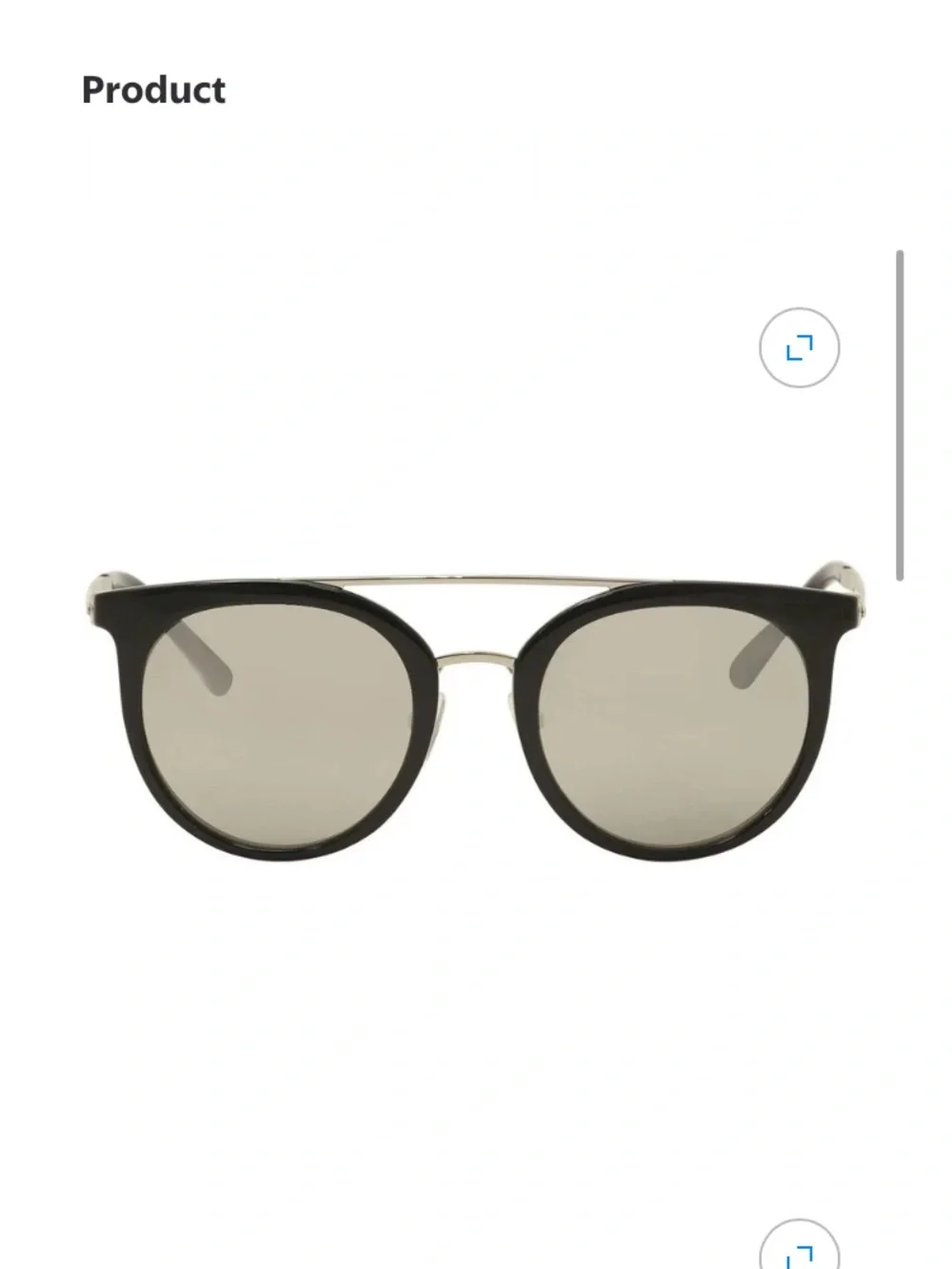 Michael Kors Ila MK2056 32716G Aviator Black Mirror Sunglasses Double Bridge